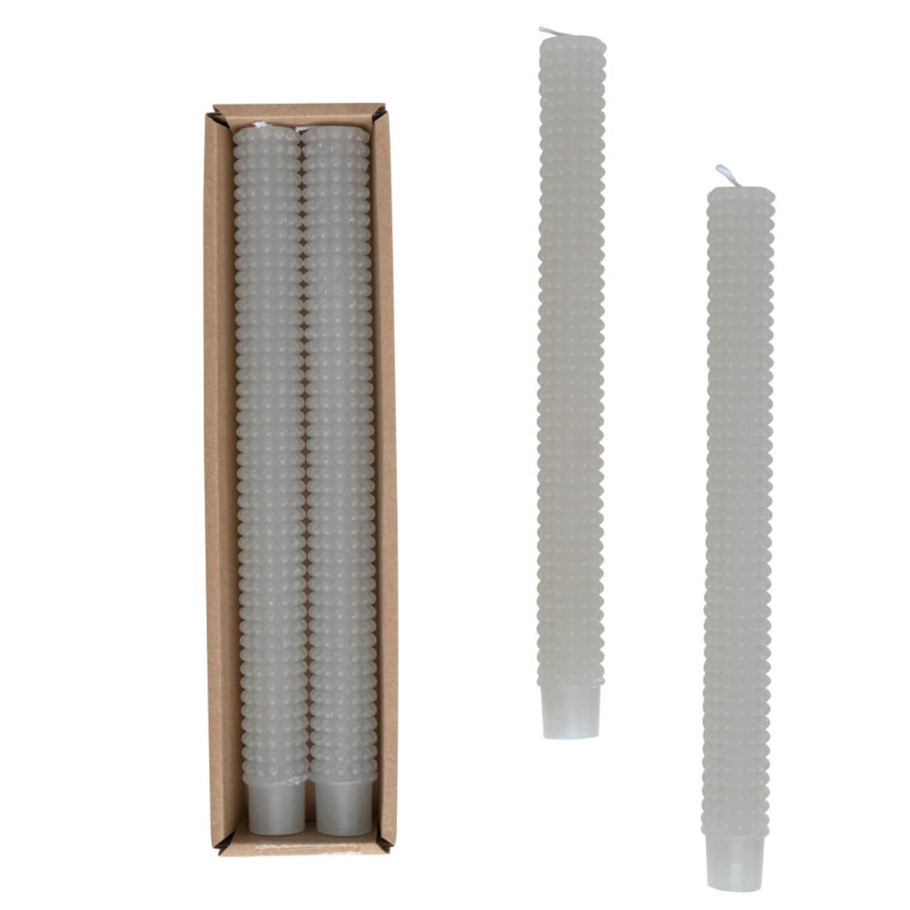 Hello Honey® 10" Unscented Hobnail Taper Candles In Box Set